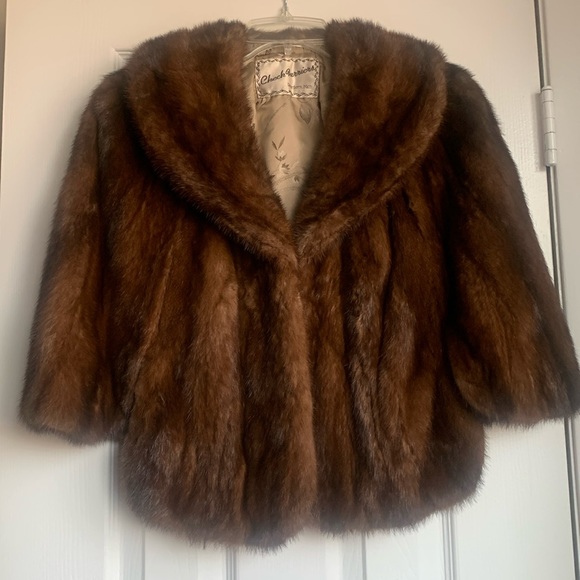 Check Furriers Jackets & Blazers - Vintage Genuine Fur Brown Stole